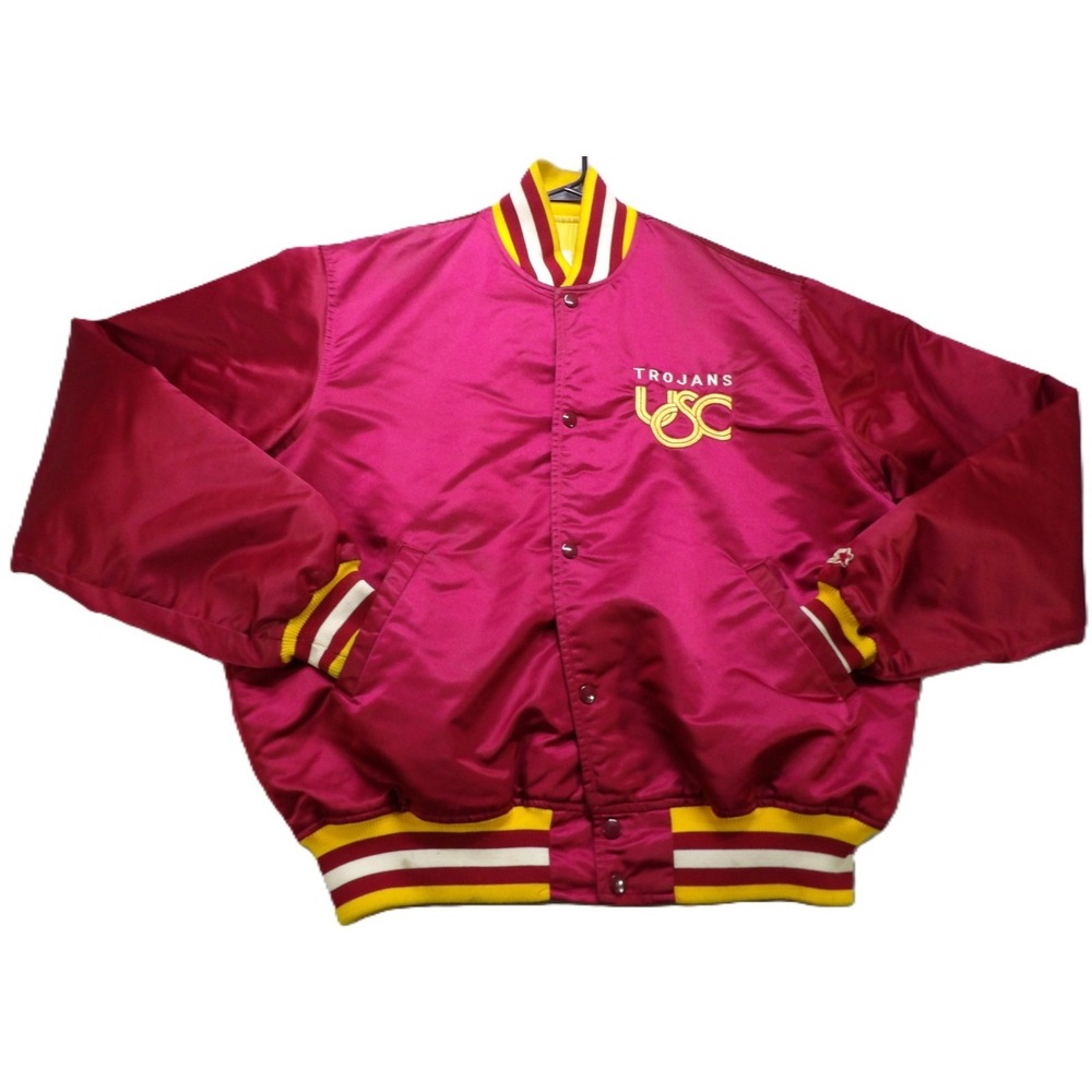 VTG Starter USC Trojans Satin Bomber Jacket XL Made in USA Quilted Lining NCAA M